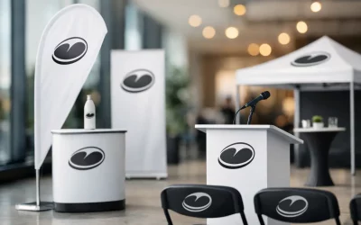 Eventequipment mit Logo, das Eindruck macht